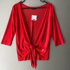 Shiela Rose sz S sheer red open cover up kimono jacket NWT‎